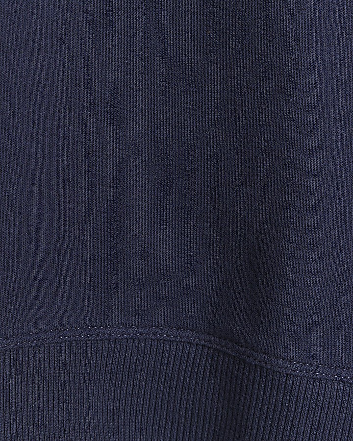 Navy crop plain sweatshirt