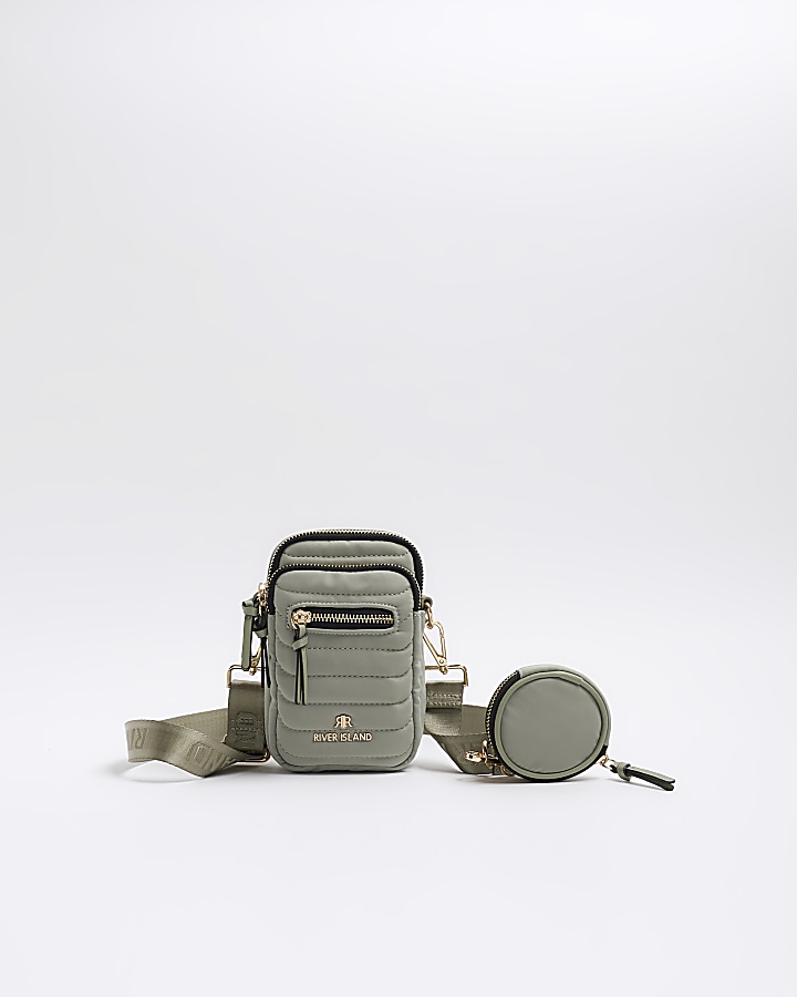 River island khaki online bag