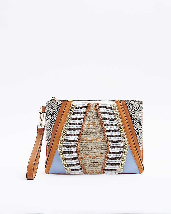 River island orange online bag