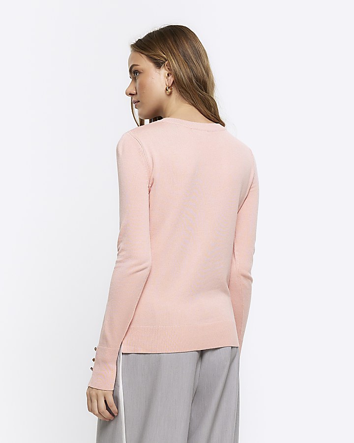 Coral knit long sleeve top