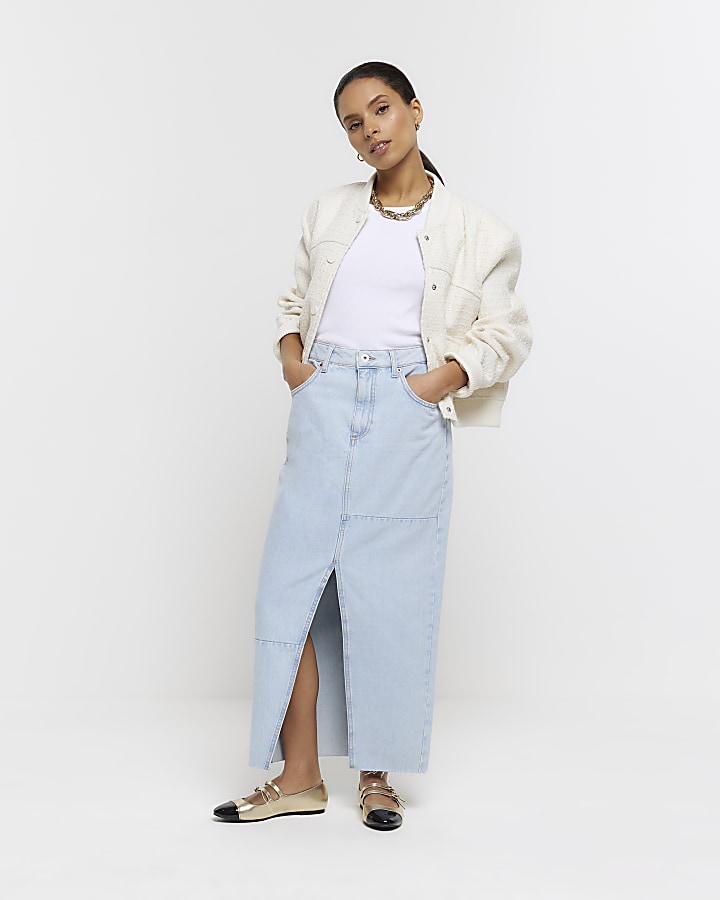 Denim maxi skirt outlet river island