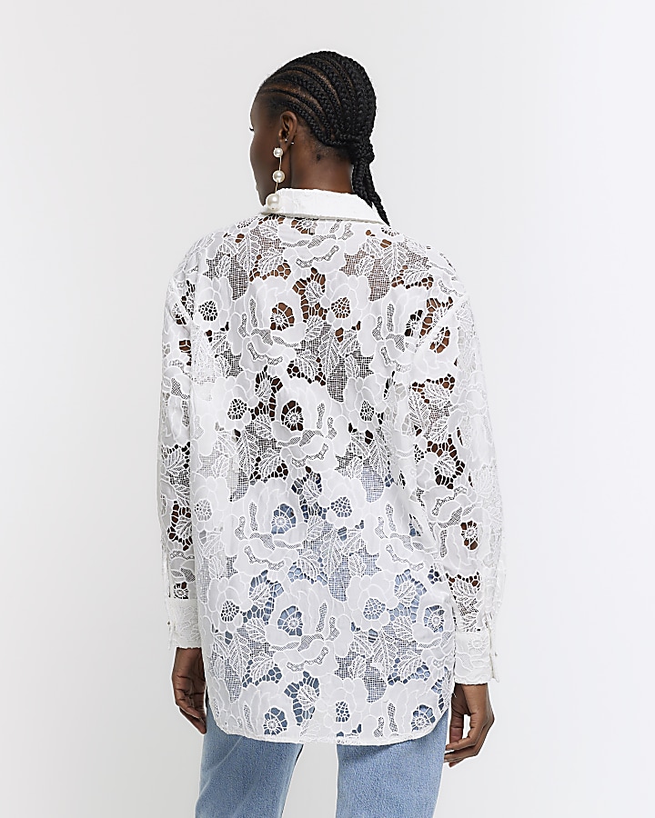 White lace shirt | River Island