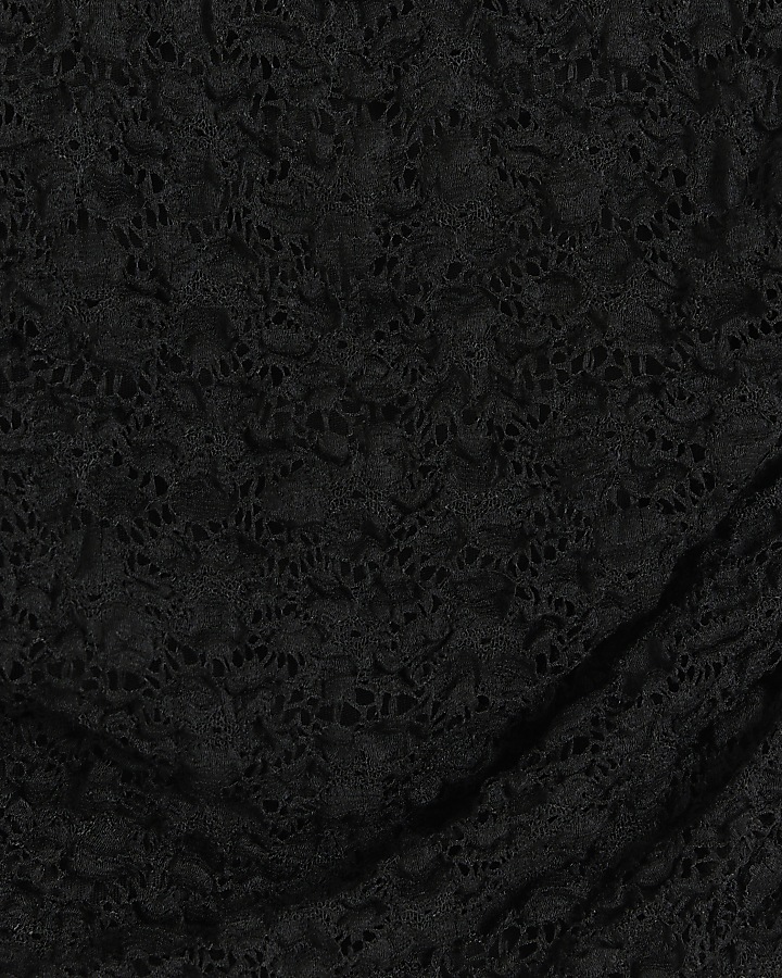 Black lace bandeau top | River Island