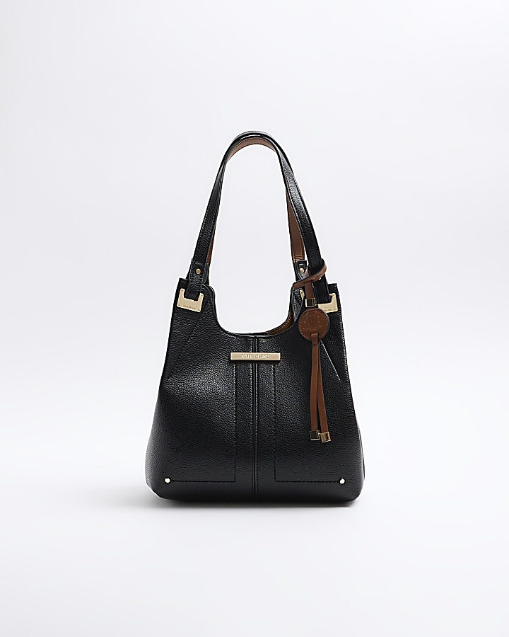 Black slouch small tote bag