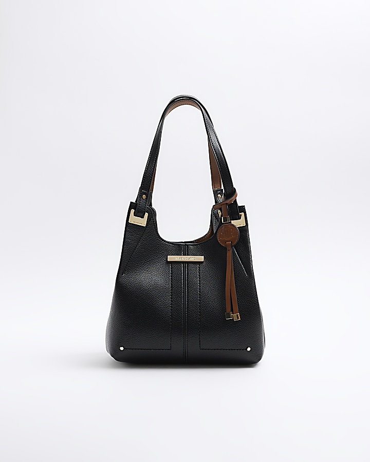 Black lock front slouch bag new arrivals