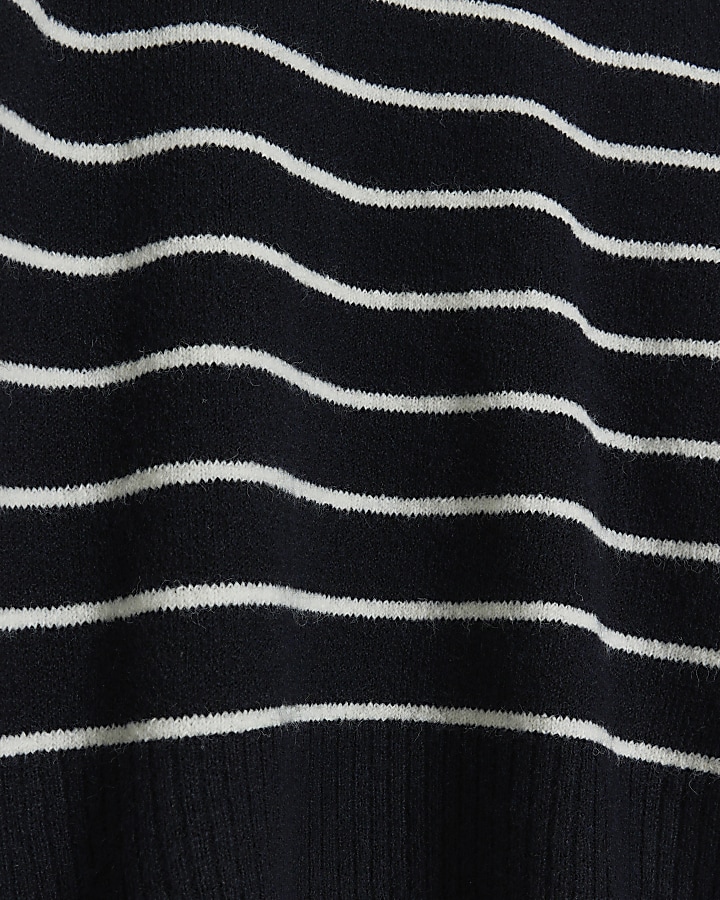 Navy knit stripe oversized jumper