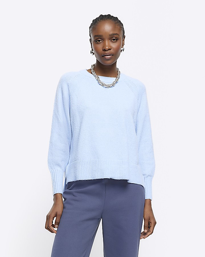Blue knit jumper