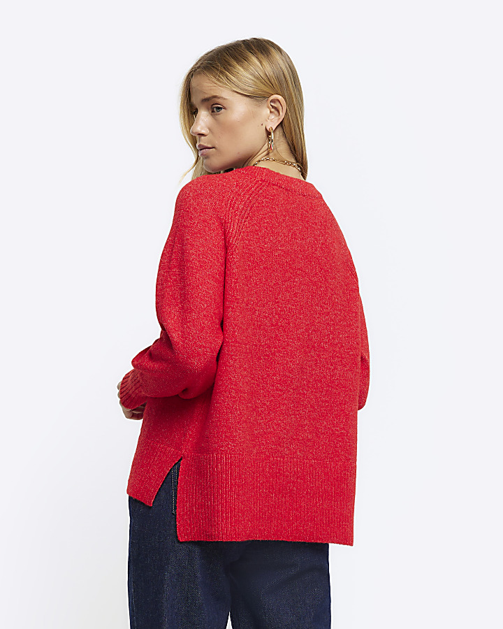Red knit jumper