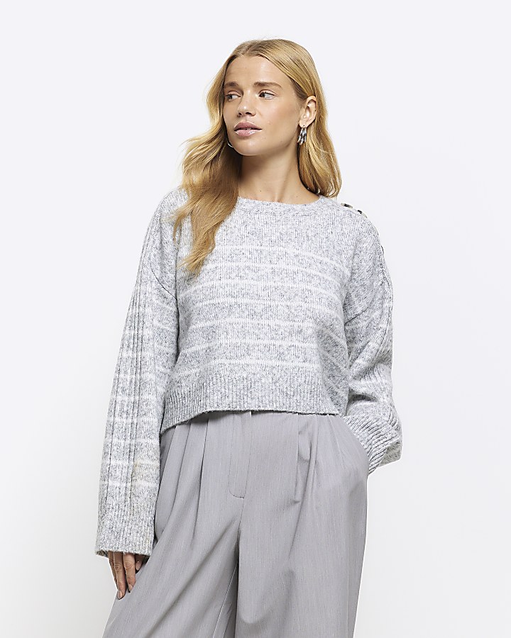 Grey Crop Jumper