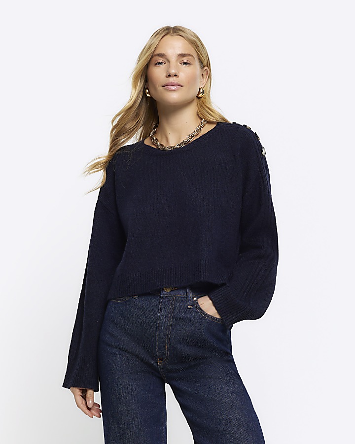 Navy crop jumper