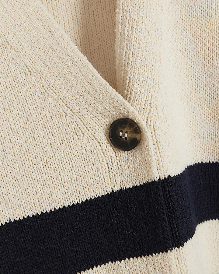 Navy stripe knit waistcoat
