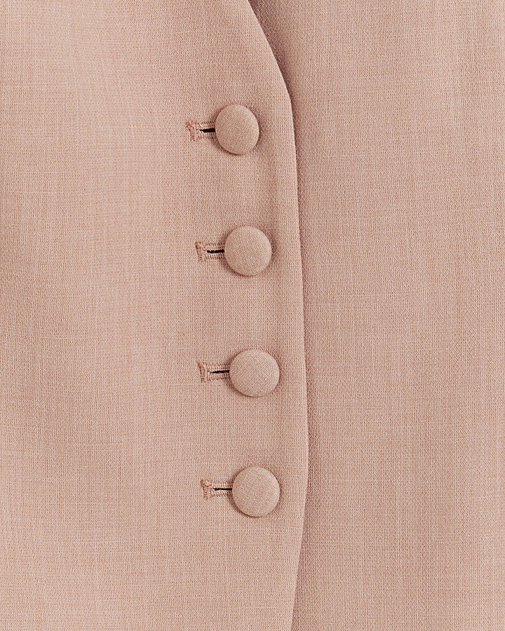 Pink button up longline waistcoat
