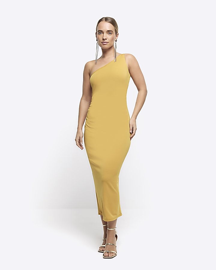 Mustard cape detail bodycon hot sale dress