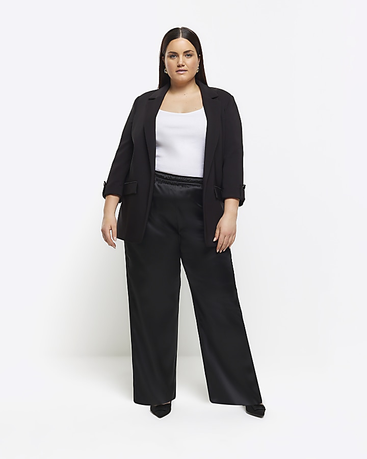 Black wide leg trousers plus clearance size