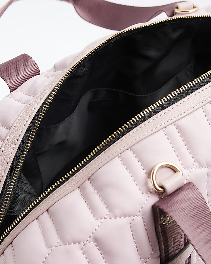 Pink soft quilted travel bag