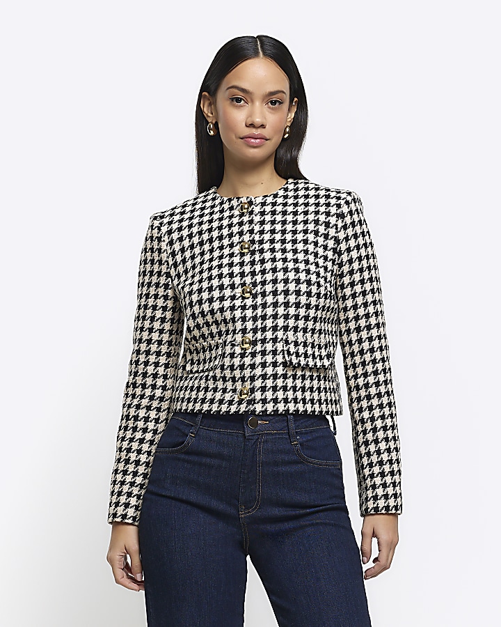 River island dogtooth store coat