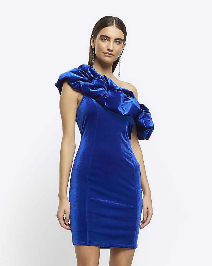 Blue velvet best sale short dress