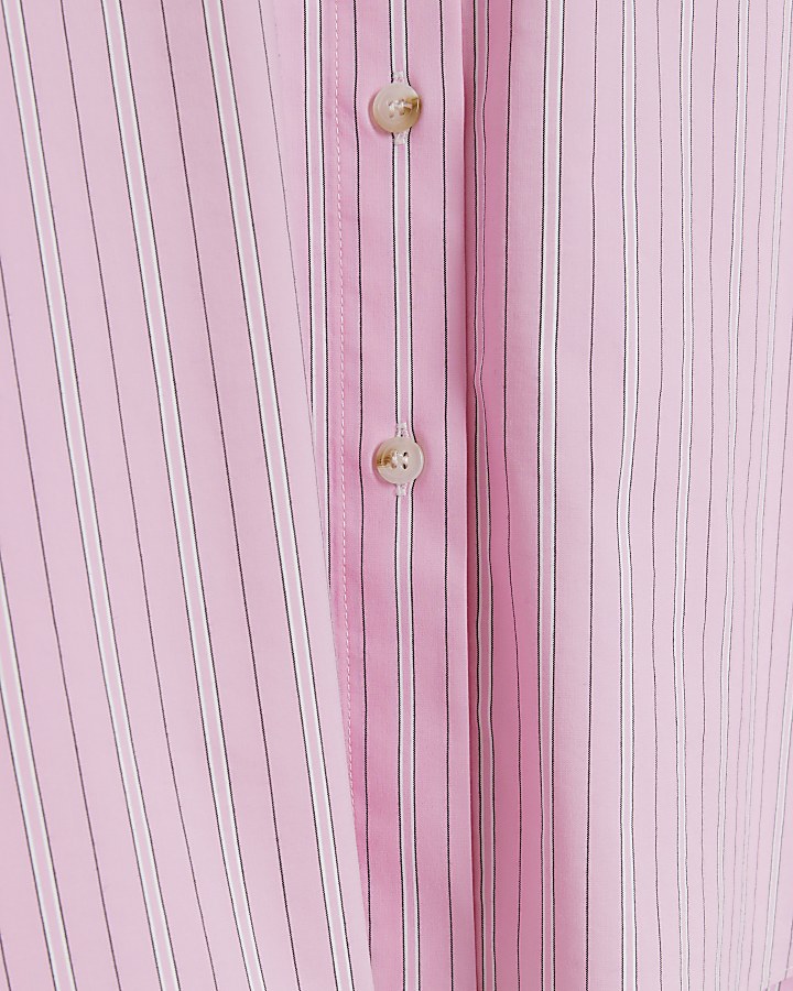 Pink oversized stripe shirt