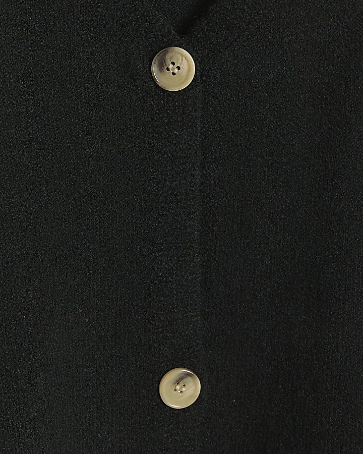 Black knit button up tank top