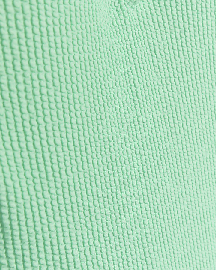Green textured plunge swimsuit
