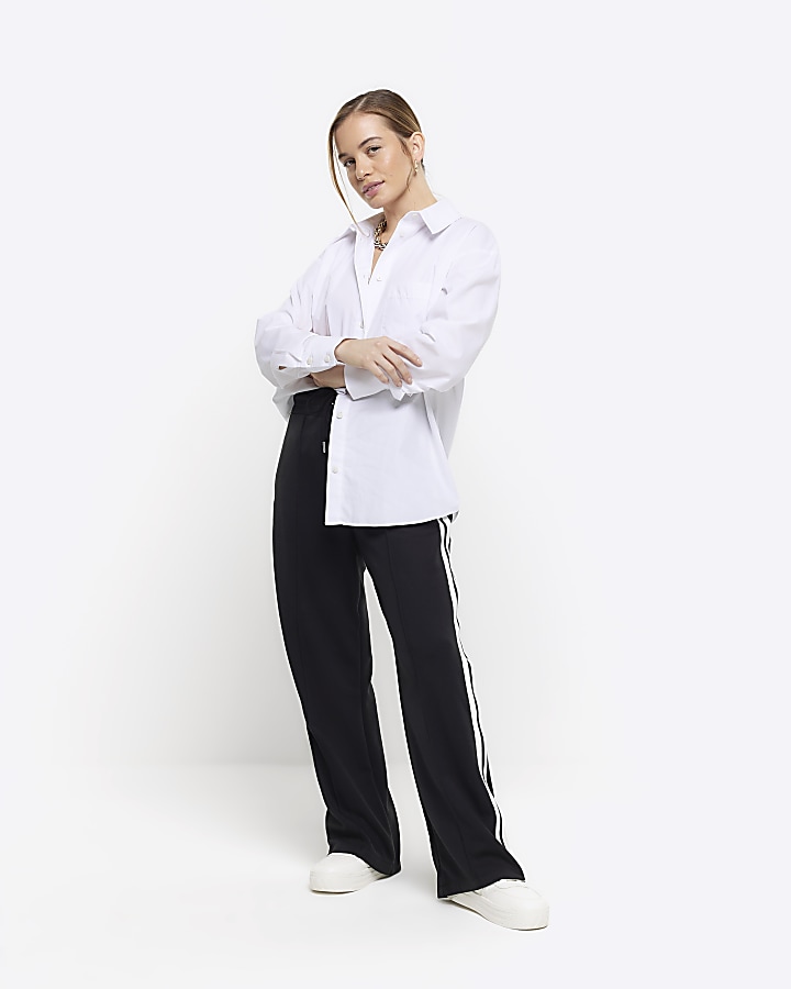 Women's Petite Side Stripe Wide Leg Joggers