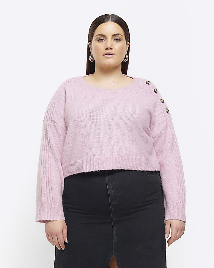 Plus pink crop jumper