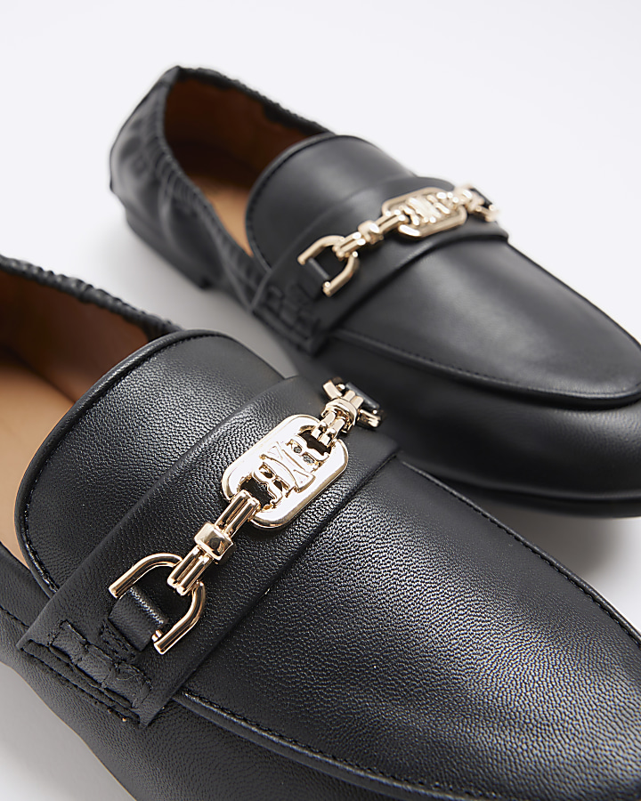 Black elasticated loafers