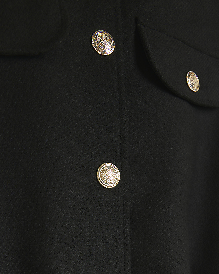 Black button bomber jacket