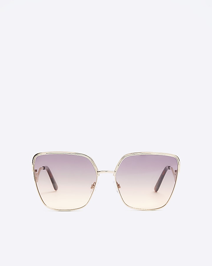 Gold oversized sunglasses | River Island