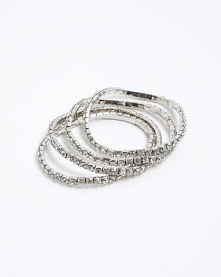 Silver hot sale diamante bracelet