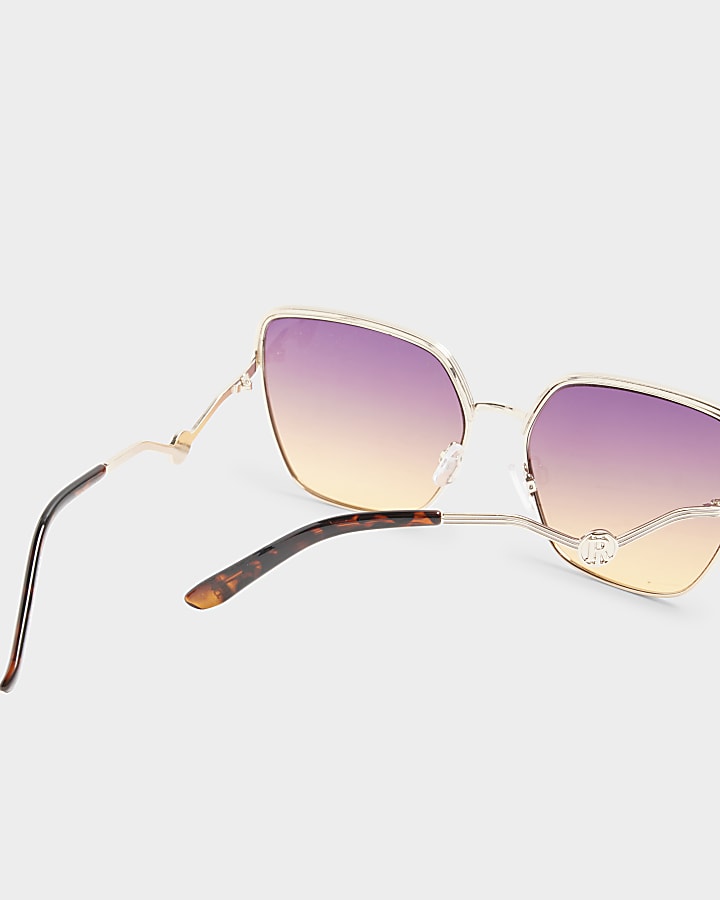 Gold ombre oversized sunglasses