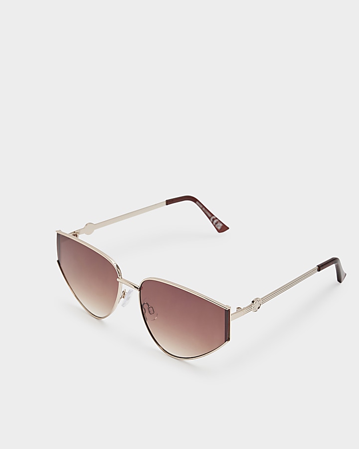 Gold slim cateye sunglasses