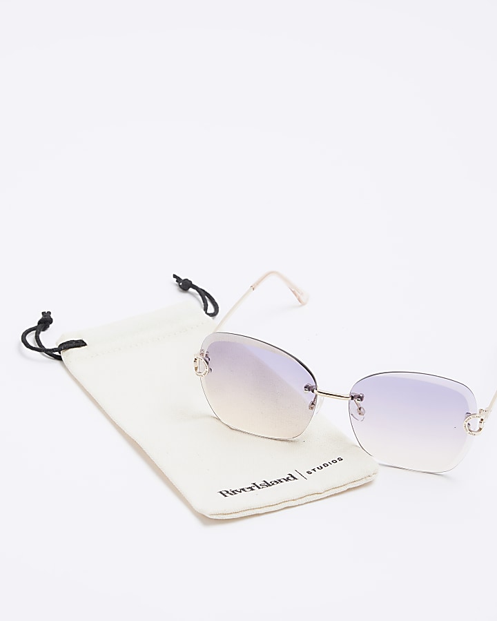 Rose gold ombre lenses glam sunglasses