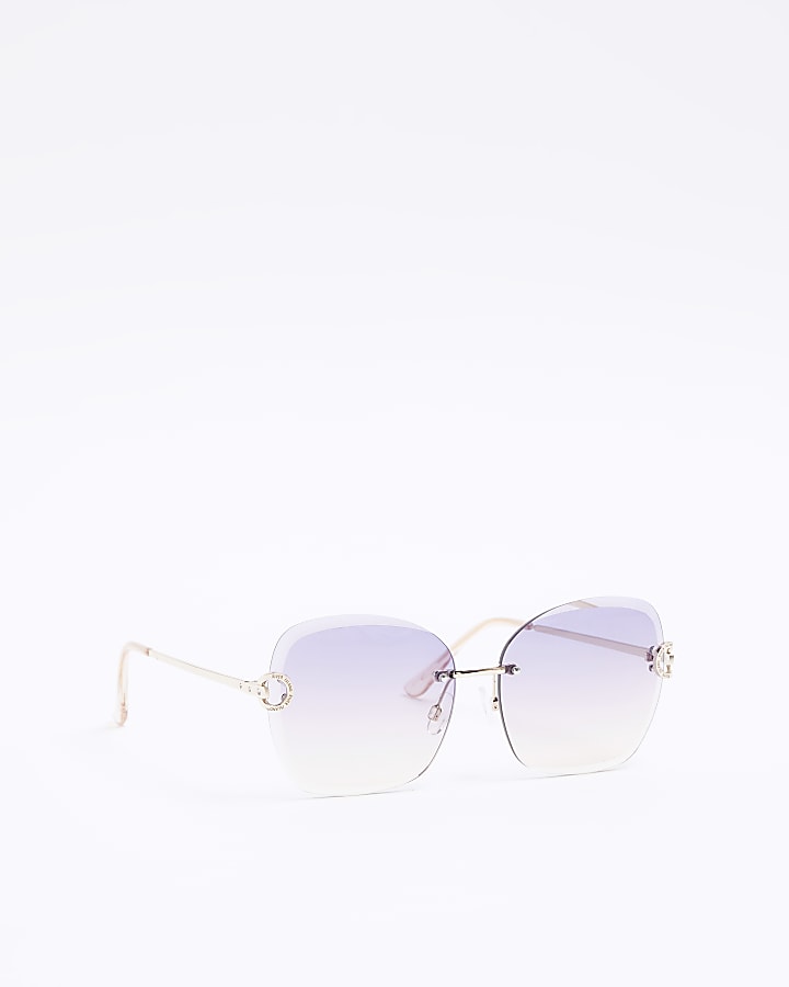 Rose gold ombre lenses glam sunglasses