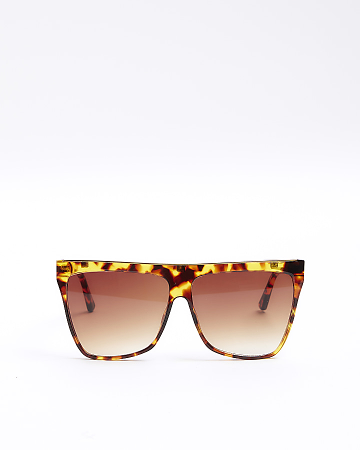 Brown tortoise visor sunglasses