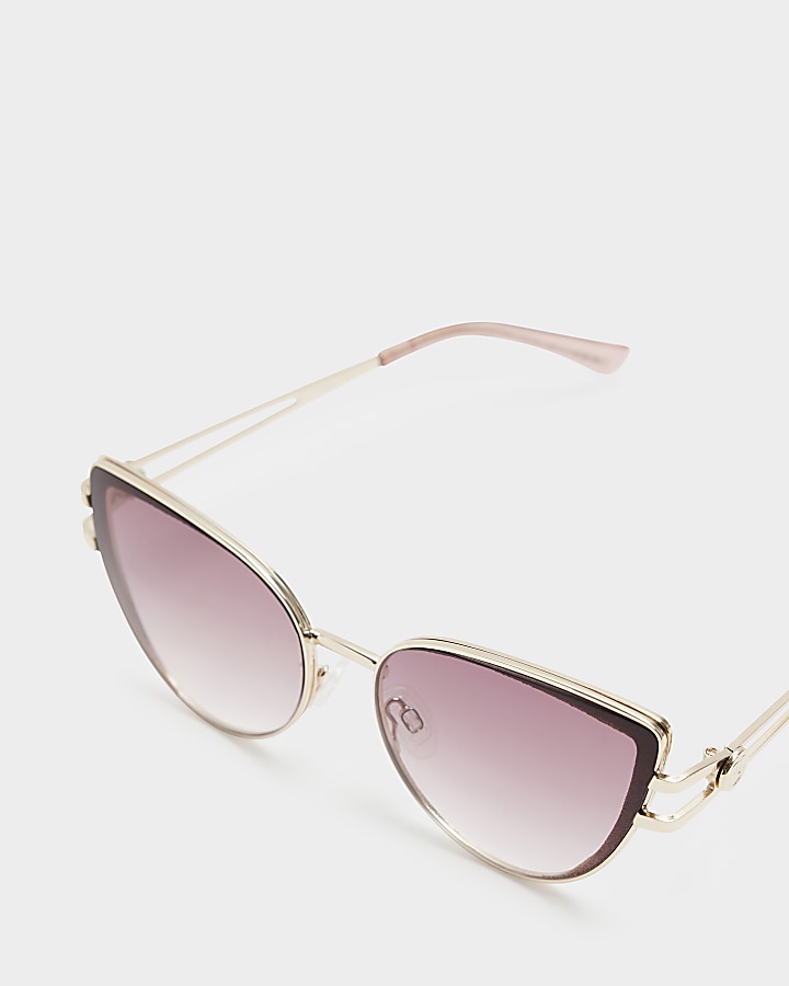 Gold RI cat eye sunglasses