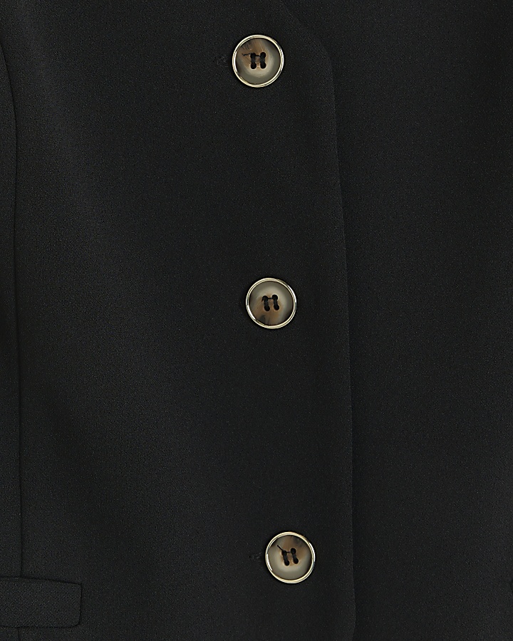 Petite black button up waistcoat