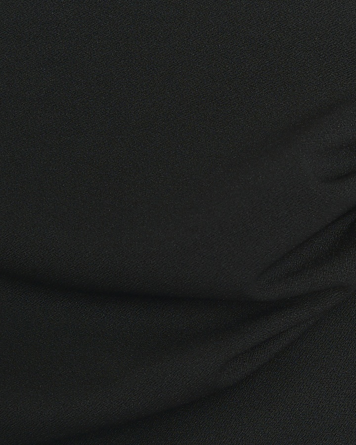 Black one shoulder asymmetric jumpsuit