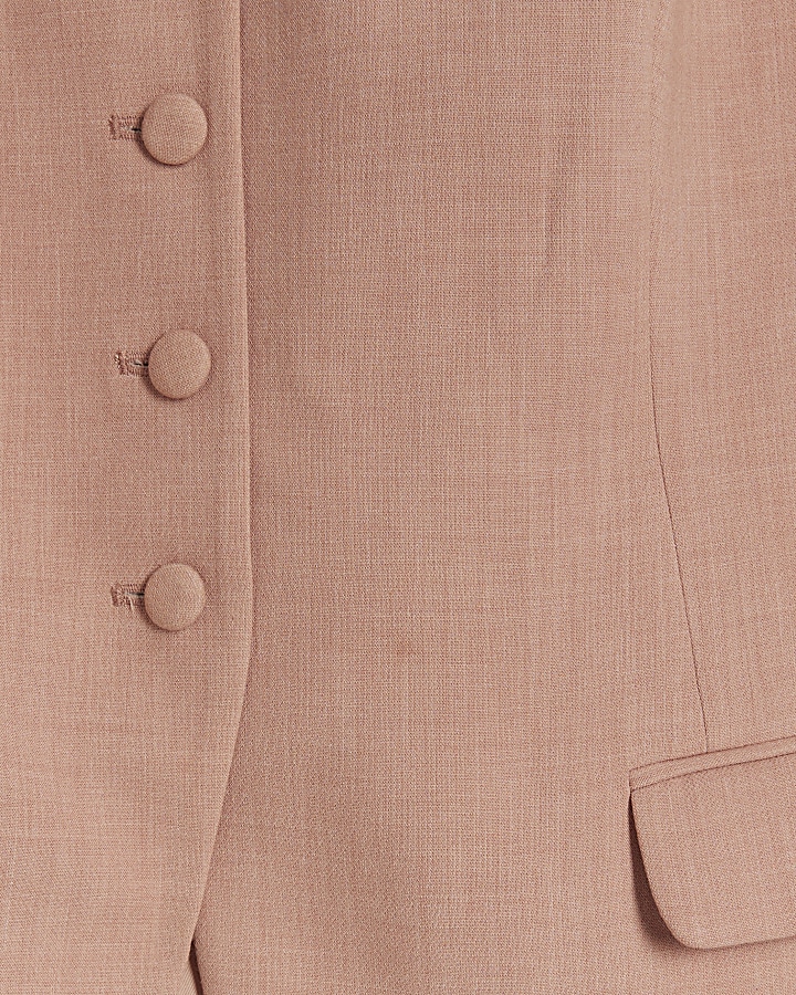 Plus pink button up longline waistcoat