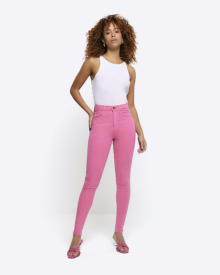 Women's Jeans Light Pink Seriously Stretchy High-Rise Uniform Jeggings