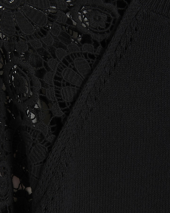 Black lace long sleeve jumper