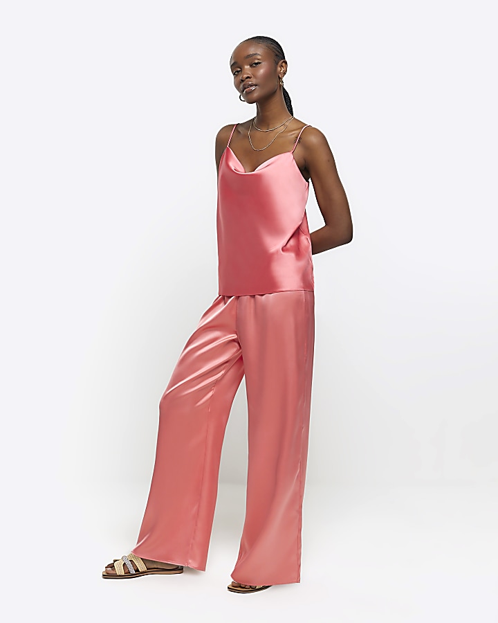 Move Over Satin Wide Leg Pants