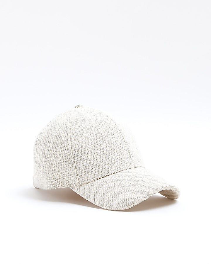 Beige embroidered cap