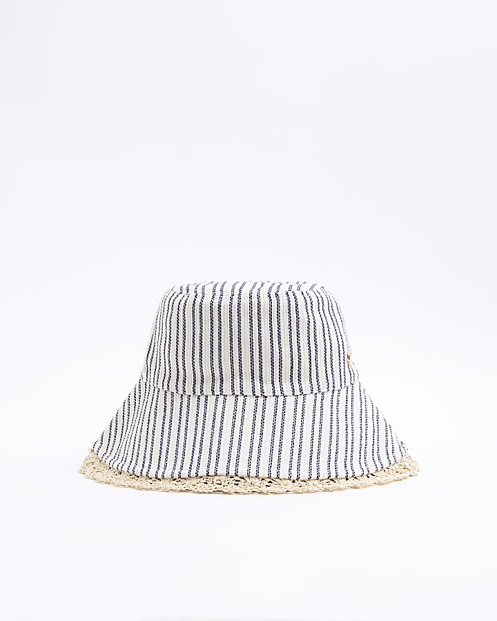 Blue stripe bucket hat