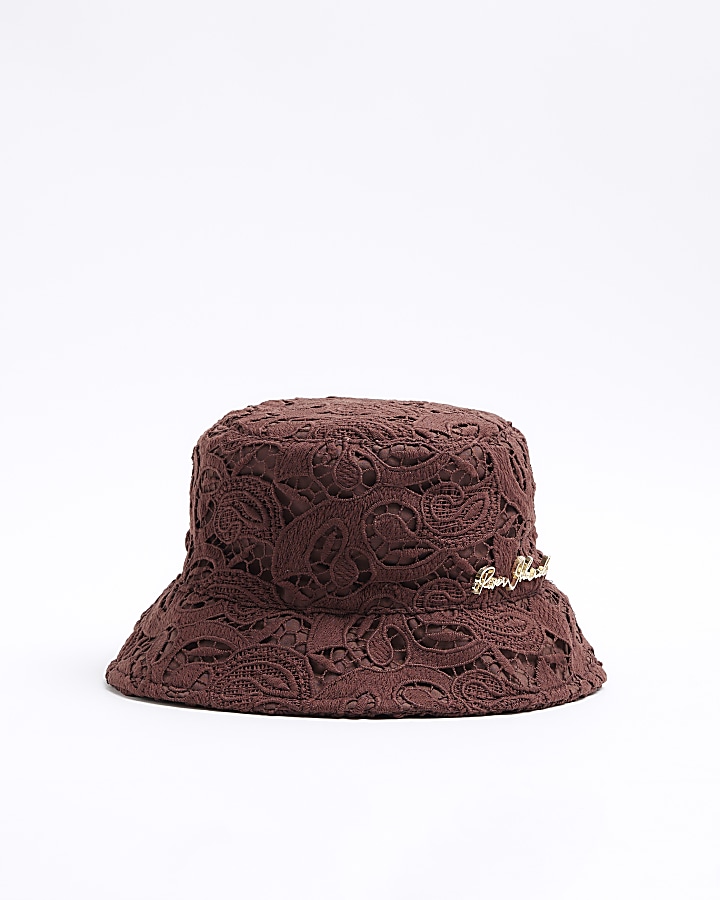 Brown crochet bucket hat