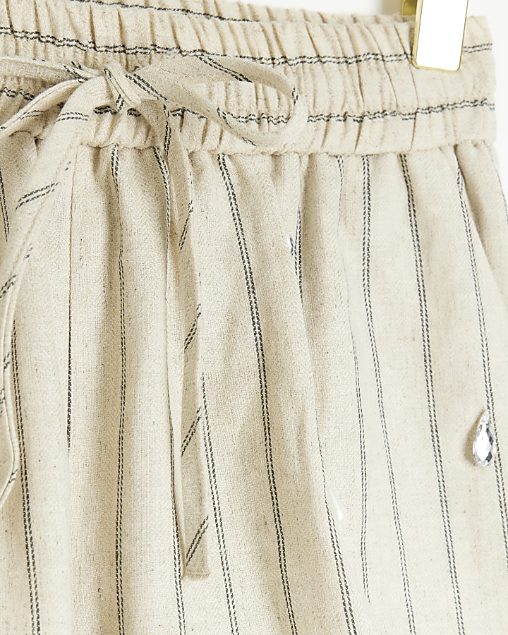 Petite stripe embellished shorts
