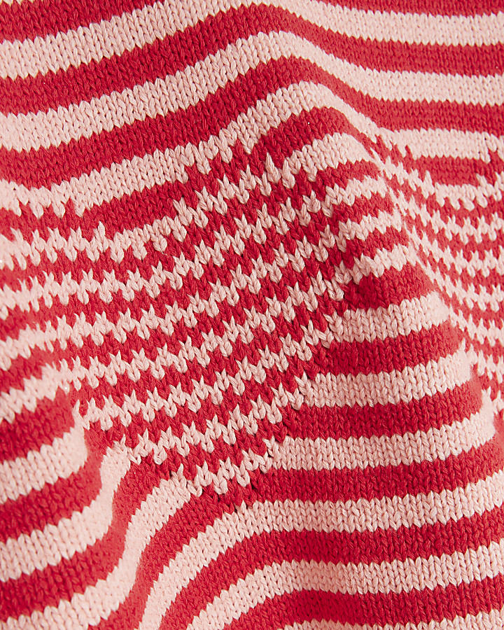 Pink stripe heart short sleeve jumper