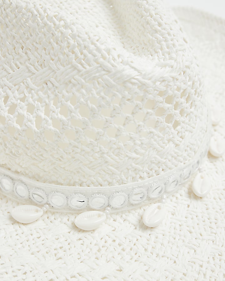 White Shell Cowboy Straw Hat