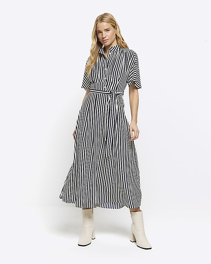 Stripe midi best sale shirt dress