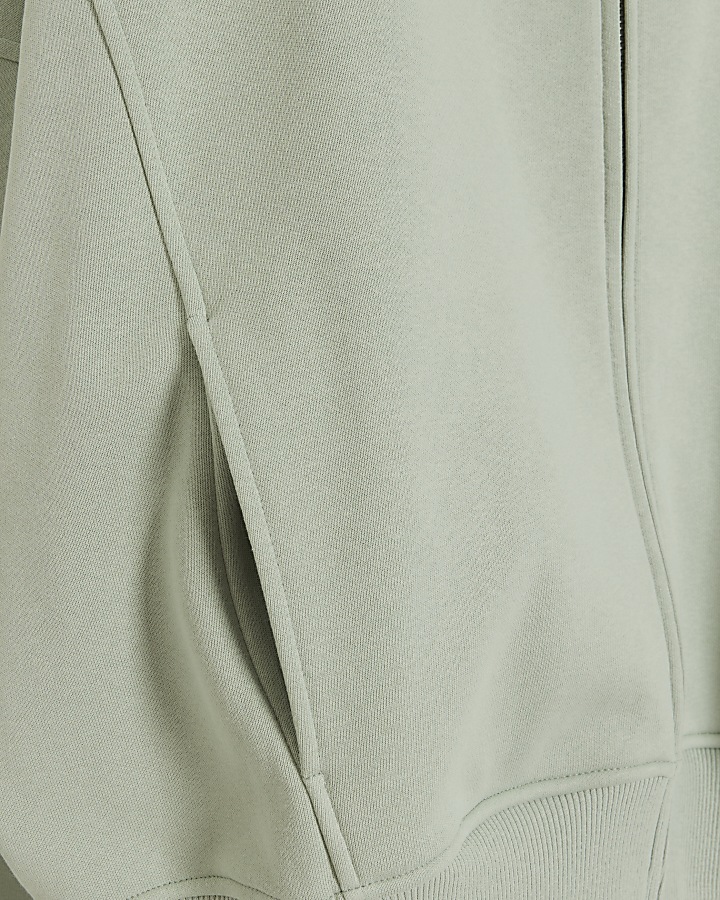 Light Green zip up bomber sweatshirt River Island